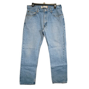 Levi's Mens W34 L32 505 Regular Fit Straight Leg Light Wash Effortless Jeans